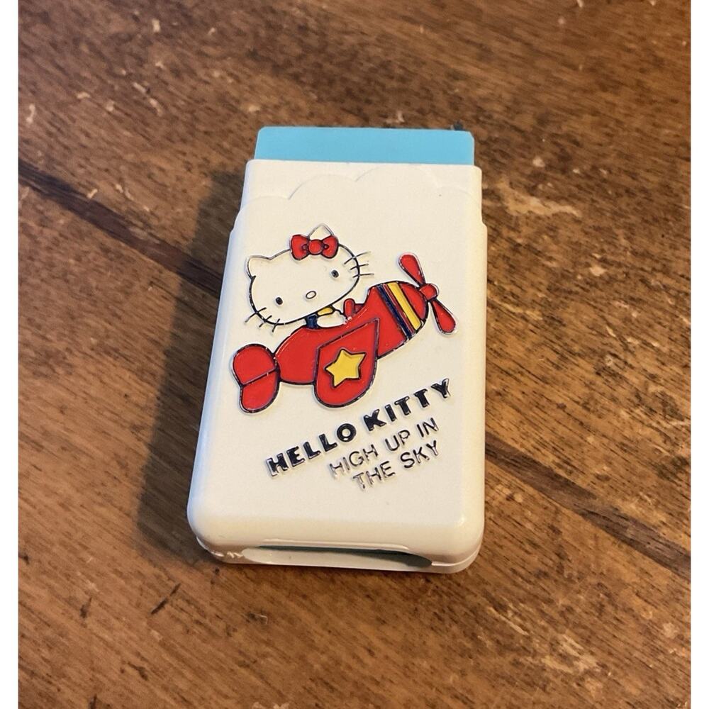 Hello Kitty VINTAGE SANRIO 1976 ERASER HARD CASE WHITE AIRPLANE Japan Read